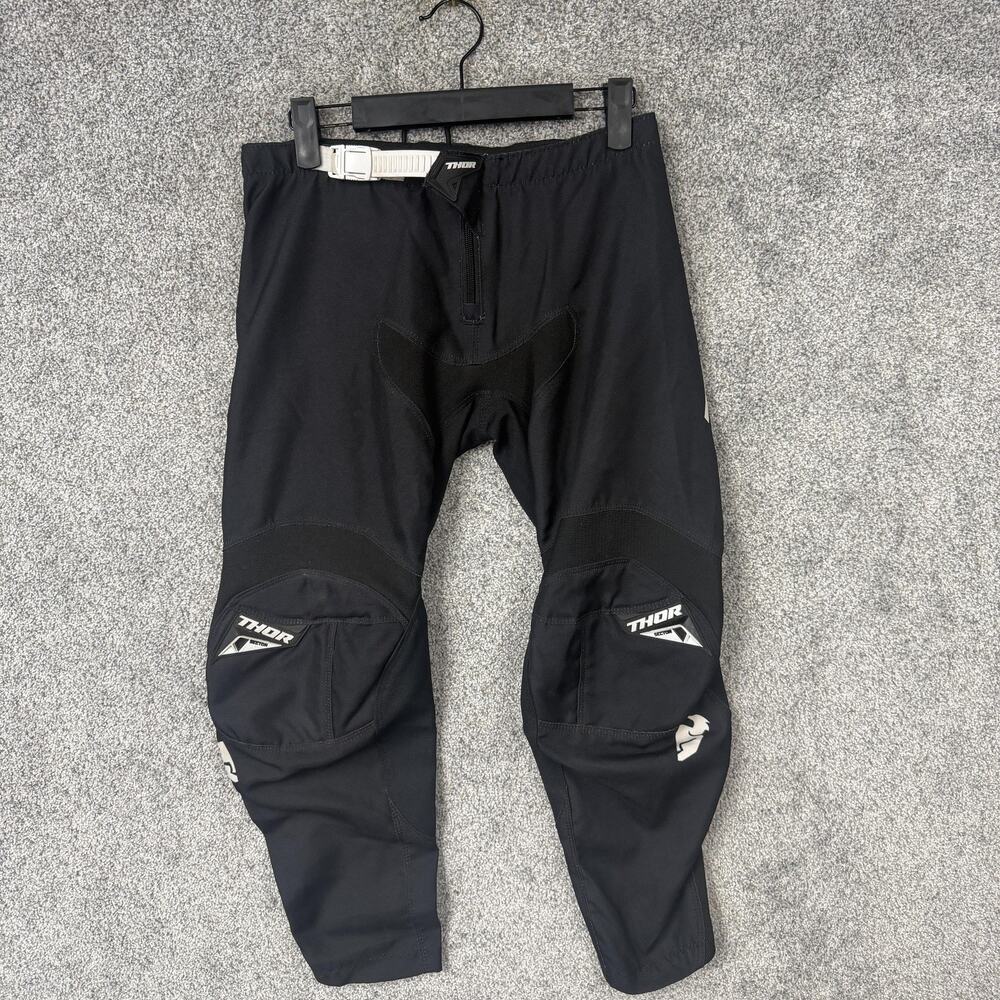 Thor Sector Riding Pants Youth L 28x24 Black Padded Motocross MX Racing Gear